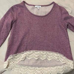 Medium crop lace sweater